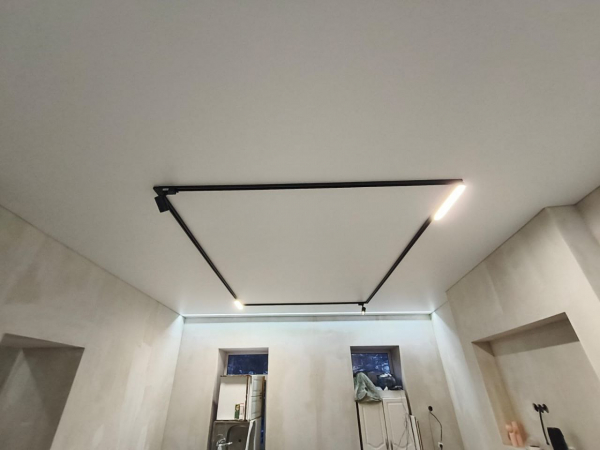 Потолок с трековыми светильниками